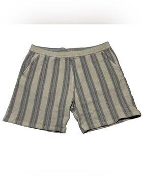 Carhartt WIP Dodson Waffle Knit Shorts Mens XXL Gray Beige Vertical Stripe Rare